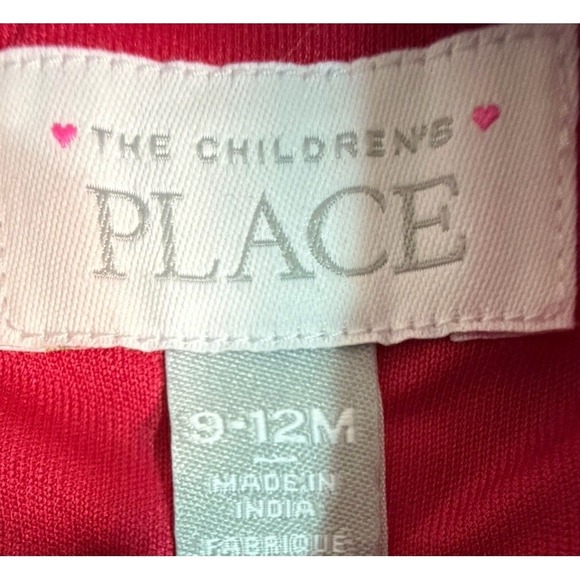 The Childrens Place Red Velvet Bow Candy Cane Stripe Dress Baby Toddler 9 12M - Picture 3 of 7